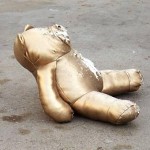 Homeless  gold bear.